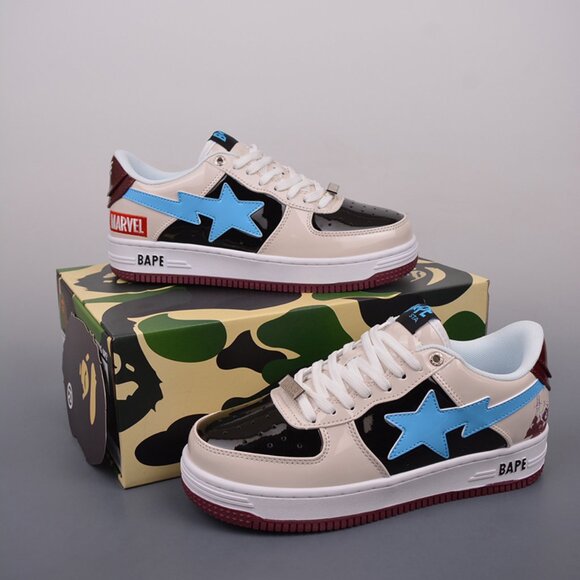 A Bathing Ape Bape Sta Blue Cream Black - Picture 1 of 9